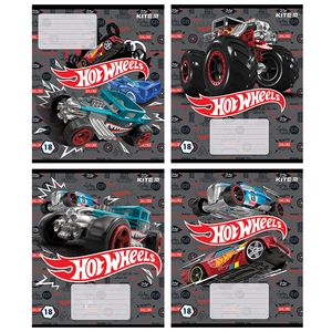 Тетрадь школьная KITE Hot Wheels, 18 листов, в линию, HW20-237