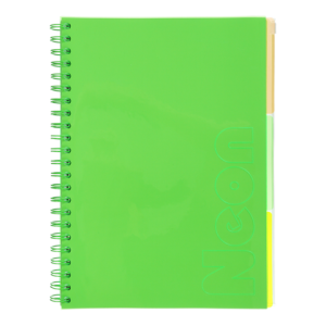 Тетрадь на пружине А4 Buromax NEON клетка 120л с разделителями BM.24349911