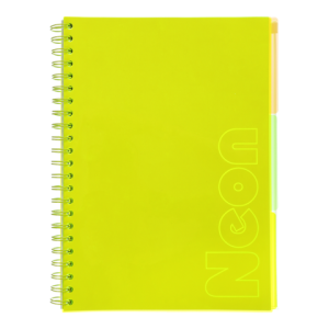 Тетрадь на пружине А4 Buromax NEON клетка 120л с разделителями BM.24349911