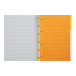 Тетрадь на пружине А4 Buromax NEON клетка 120л с разделителями BM.24349911
