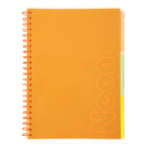 Тетрадь на пружине А4 Buromax NEON клетка 120л с разделителями BM.24349911