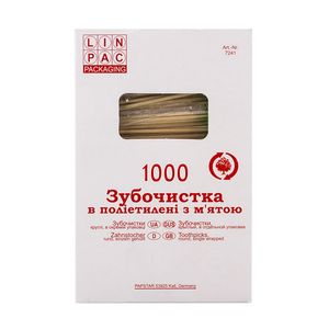 Зубочистки 1000 шт целофанова індивід. упаковка ментол 0122600 - Фото 2