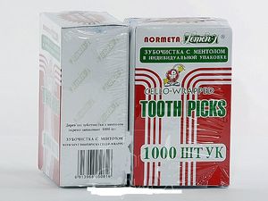 Зубочистки 1000 шт целлофановая индивид. упаковка ментол 0122600