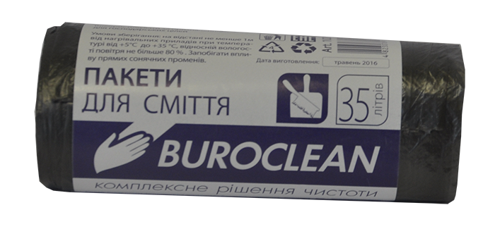 Пакеты для мусора черные, 35 л, 30 шт, BuroClean, 10200011 -  в .