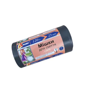 Мешки для мусора Діоніс 120л 25шт 70x110 28мк ЧЕРНЫЕ 12 50322, Пакеты мусорные - фото 2