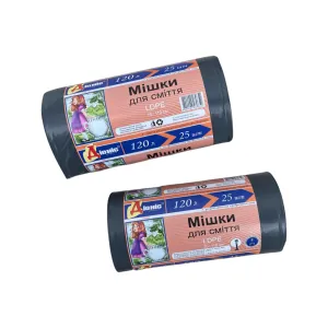 Мешки для мусора Діоніс 120л 25шт 70x110 28мк ЧЕРНЫЕ 12 50322, Пакеты мусорные