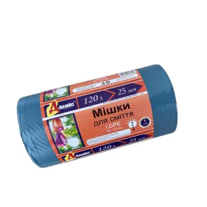 Мешки для мусора Діоніс 120л 25шт 70x110 28мк ЛД ВИНН СИНИ 10 50556, Пакеты мусорные