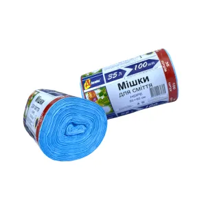Мешки для мусора Діоніс 35л 100шт 50x60 7,5мк синие 25 50369, Пакеты мусорные - фото 1
