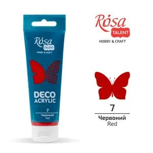 Акрил для декору ROSA TALENT, 07, красный, 75мл, 322207