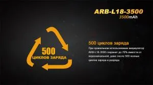 Акумулятор Fenix 18650 3500 mAh Li-ion ARB-L18-3500, Акумулятори - фото 7