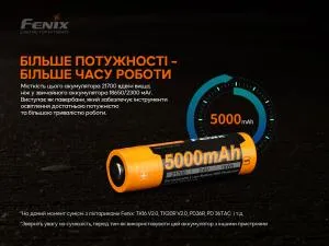 Акумулятор Fenix 21700 V2.0 ARB-L21-5000, Акумулятори - фото 4