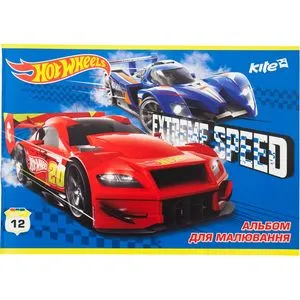 Альбом для малювання 12 аркушів Hot Wheels Kite HW17-241 - Фото 1
