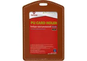 Бейдж OPTIMA преміальний вертикальний OPTIMA 55x90 мм гумовий коричневий O45689, Бейджи