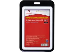 Бейдж OPTIMA преміальний вертикальний OPTIMA 66x97 мм двосторонній O45680, Бейджи