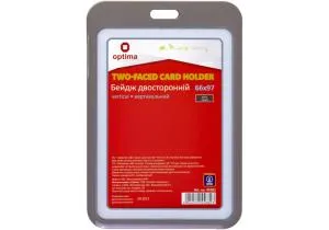 Бейдж OPTIMA преміальний вертикальний OPTIMA 66x97 мм двосторонній O45680, Бейджи - фото 1