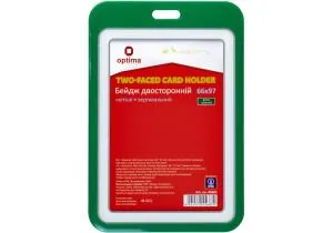 Бейдж OPTIMA преміальний вертикальний OPTIMA 66x97 мм двосторонній O45680, Бейджи - фото 4