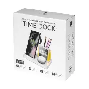 Бездротовий зарядний пристрій з годинником Time Dock TEG 8065-01, Зарядні пристрої - фото 1
