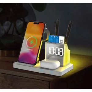 Бездротовий зарядний пристрій з годинником Time Dock TEG 8065-01, Зарядні пристрої - фото 5