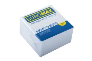 Блок білого паперу для нотаток 80х80 500 аркушів склеєний BM.2204 Buromax, Блоки паперові