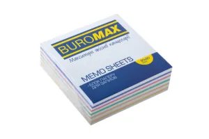 Блок паперу для нотаток Веселка 90х90х30 мм несклеенный Buromax BM.2257, Блоки паперові