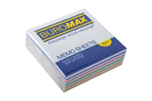 Блок паперу для нотаток Веселка 90х90х30 мм склеєний Buromax BM.2256, Блоки паперові