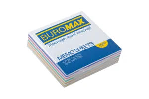 Блок паперу для нотаток проклеєний Веселка Buromax BM.2254, Блоки паперові