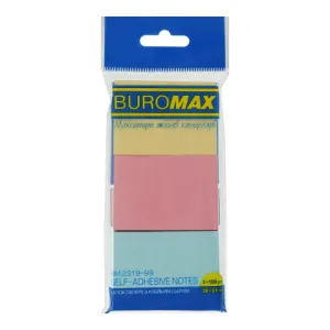 Блок для заметок 38х51 мм ассорти 3 шт. в блистере BM.2319-99 Buromax, Блоки бумажные