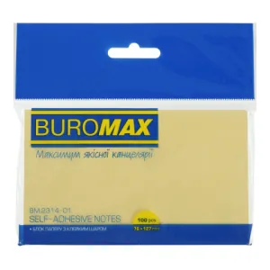 Блок для заміток 76x127 мм жовтий BM.2314-01 Buromax, Блоки паперові