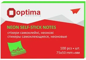 Блок бумаги для заметок с клейким слоем 75х50 мм Optima O25512 - Фото 1