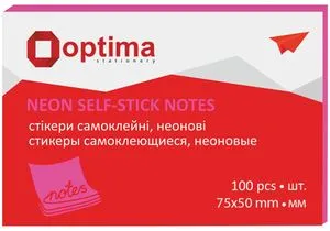 Блок бумаги для заметок с клейким слоем 75х50 мм Optima O25512