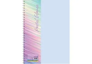 Блокнот ECONOMIX А5 пластиковая обложка фактура глянец боковая спираль 80 л клетка ассорти пастел E20308, Блокноты - фото 1