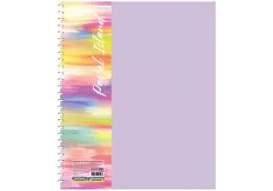 Блокнот А5 ECONOMIX пластиковая обложка фактура песок боковая спираль 80 л клетка ассорти пастел E20316, Блокноты - фото 2