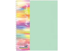 Блокнот А5 ECONOMIX пластиковая обложка фактура песок боковая спираль 80 л клетка ассорти пастел E20316, Блокноты - фото 3