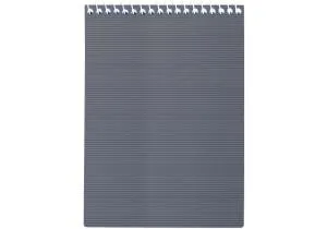 Блокнот ECONOMIX А5 пластикова обкладинка фактура смуга верхня спіраль 48 л клітинка сірий E20231-10, Блокноти - фото 1