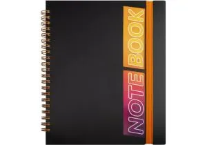 Блокнот Optima B5 пластиковая обложка с резинкой боковая спираль 60 л клетка O25948-01, Блокноты - фото 1