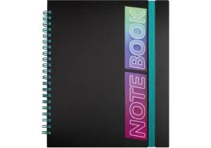 Блокнот Optima B5 пластиковая обложка с резинкой боковая спираль 60 л клетка O25948-01, Блокноты - фото 3