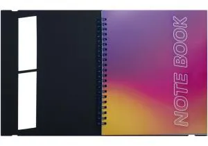 Блокнот Optima B5 пластиковая обложка с резинкой боковая спираль 60 л клетка O25948-01, Блокноты - фото 4