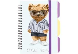 Блокнот OPTIMA B6 пластиковая обкл спираль с разделителями 100 л клетка O20358-25, Блокноты - фото 1