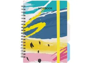 Блокнот OPTIMA B6 пластиковая обкл спираль с разделителями 100 л клетка O20358-25, Блокноты - фото 2