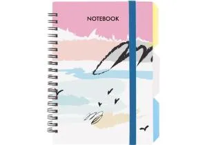 Блокнот OPTIMA B6 пластиковая обкл спираль с разделителями 100 л клетка O20358-25, Блокноты - фото 3