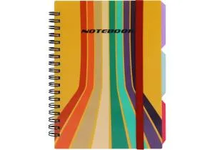 Блокнот OPTIMA B6 пластиковая обкл спираль с разделителями 100 л клетка O20358-25, Блокноты - фото 5