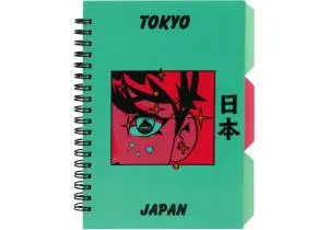 Блокнот OPTIMA B6 пластиковая обкл спираль с разделителями 100 л клетка O20358-25, Блокноты - фото 8