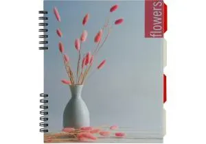 Блокнот Flowers, B5 (170х205), пластиковая обложка, 120 листов в клетку OPTIMA O20356, Блокноты