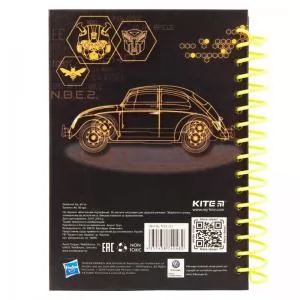 Блокнот Kite Transformers з твердою картонною обкладинкою на спіралі 80 аркушів А6 TF19-222 - Фото 1