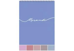 Блокнот Optima Morandi А5 обкл картон спіраль 80 л кліт O27146, Блокноти