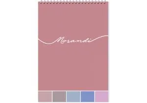 Блокнот Optima Morandi А5 обкл картон спіраль 80 л кліт O27146, Блокноти - фото 2