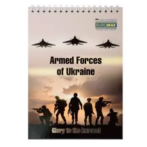 Блокнот на пружині зверху А5 PATRIOT ARMED FORCES 48 аркушів у клітинку картонна обкладинка BUROMAX BM.24545112 - Фото 3