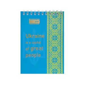 Блокнот на пружині зверху А6 BUROMAX PATRIOT NATIONAL BM.24645115 48 аркушів у клітку картонна обкладинка - Фото 4