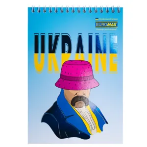 Блокнот на пружині зверху Buromax PATRIOT T.SHEVCHENKO А5 48 арк клітинка BM.24545114.1, Блокноти