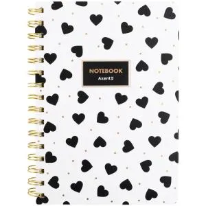Блокнот AXENT на спирали твердая обложка А5 80 л клетка Black&White 8470-16-A, Блокноты - фото 7